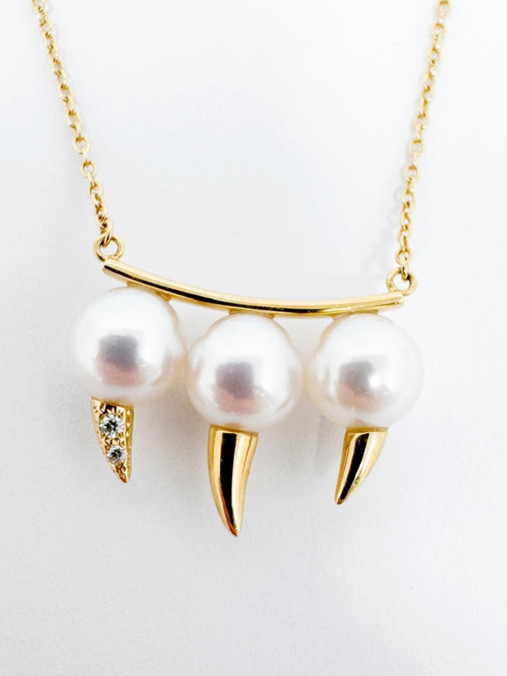 TASAKI 18kt yellow gold Collection Line Danger Fang pearl necklace